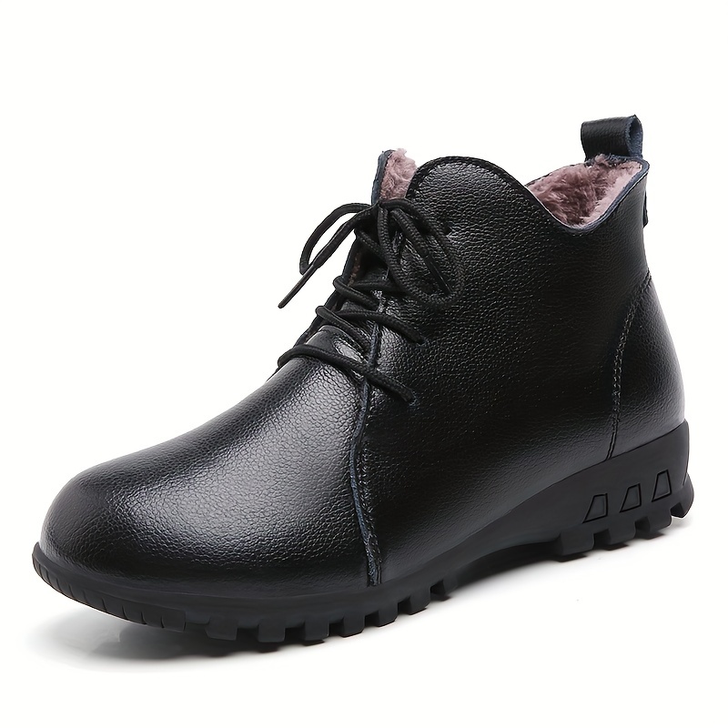 Botas Cortas Negras Plataforma Mujer Botines Casuales - Temu