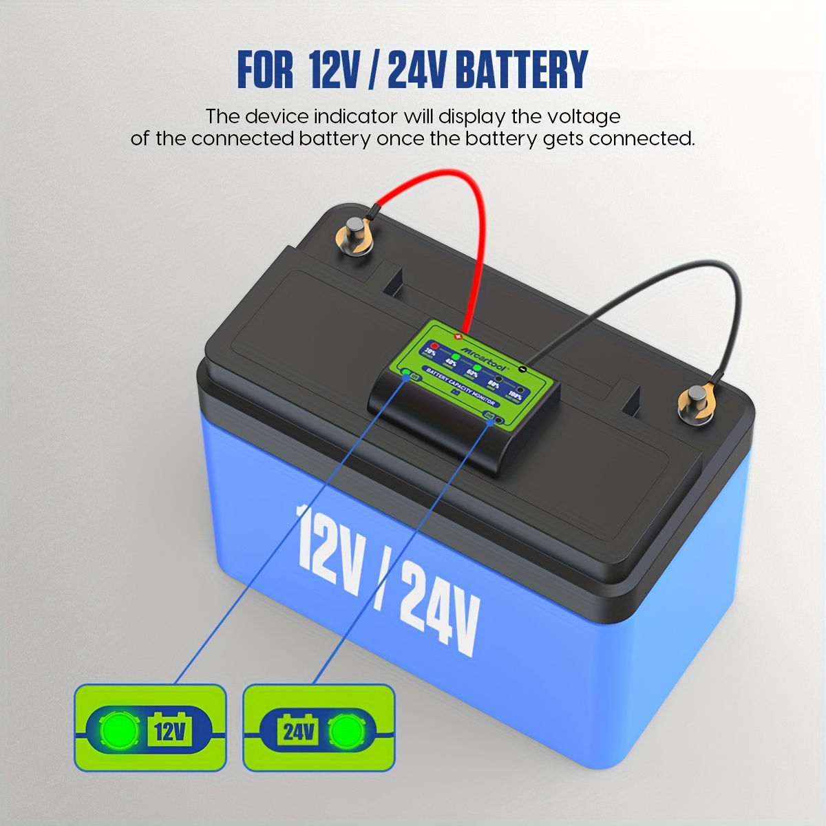 Moniteur de capacité de batterie de voiture 12V/24V testeur de capacité  batterie