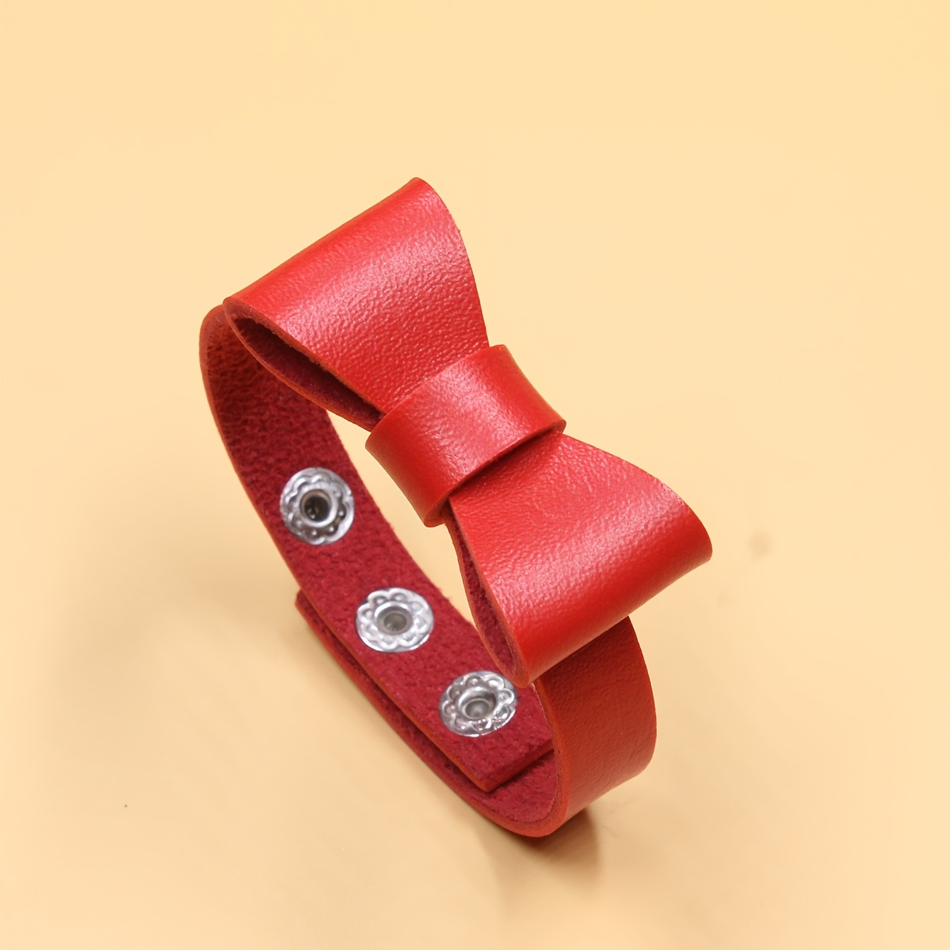 Women's Minimalist PU Leather Bracelet with Bowknot