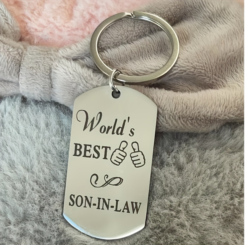 World's Best Son-in-law Tag Keychain Metal Key Chain Ring Birthday Christmas Thanksgiving Gift for Son-in-law,Son Gifts,Temu