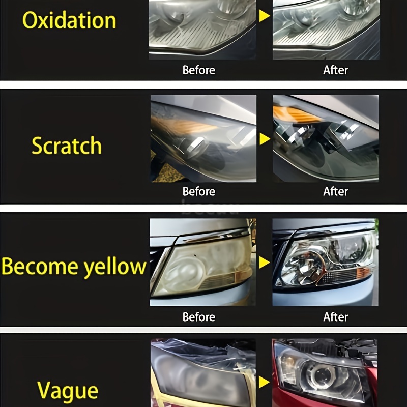 Mqshuhenmy Car Headlight Repair Fluid, Headlight Restoration Kit, Headlight Restoration Spray, Headlight Cleaner and Restorer Kit, Headlight Polish