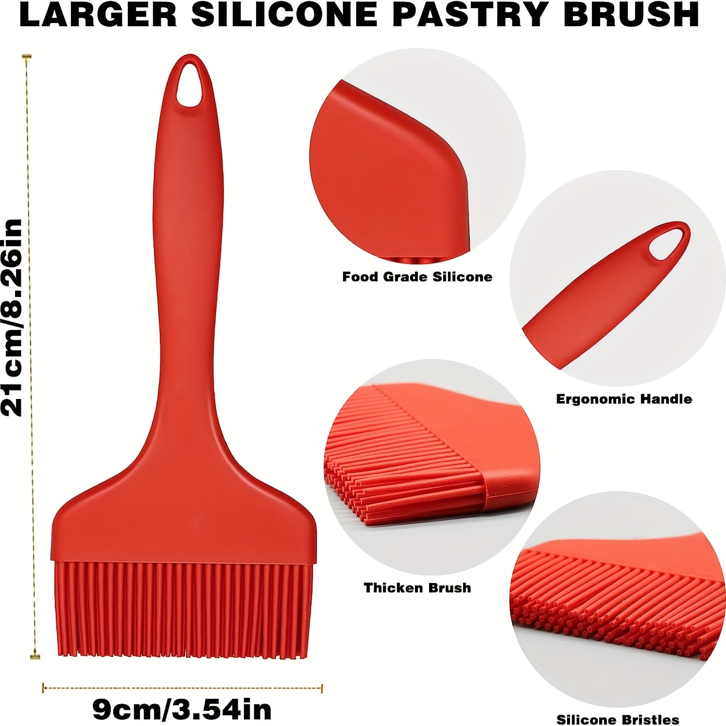Pastry Brushes, 4pcs Silicone Pastry Brush, Bbq Basting Brush