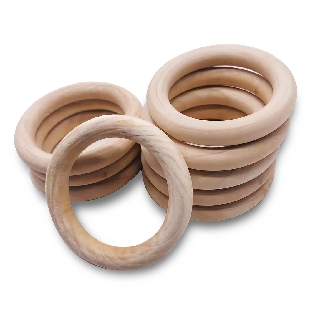 5 Sizes Natural Wooden Rings Unprocessed Smooth Wooden Rings - Temu  Australia