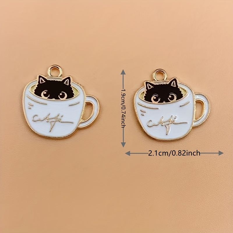 10pcs Enamel Cat Charms For Jewelry Making Cute Anime Earring Pendant  Bracelet