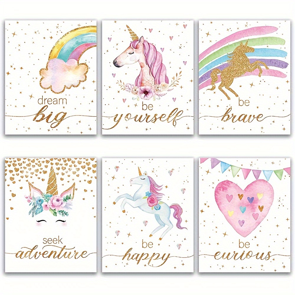 Unicorn Canvas Wall Art Colorful Unicorn Elf Peacock Castle Pictures Print  Framed Unicorn Decor For Girls Princess Room Modern Home Artwork Unicorn  Painting For Nursery Girl Bedroom 16x20 inch : : Home