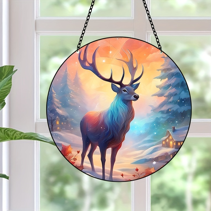 1 Pièce De Cerf Sika En Acrylique À Suspendre Pour La Maison