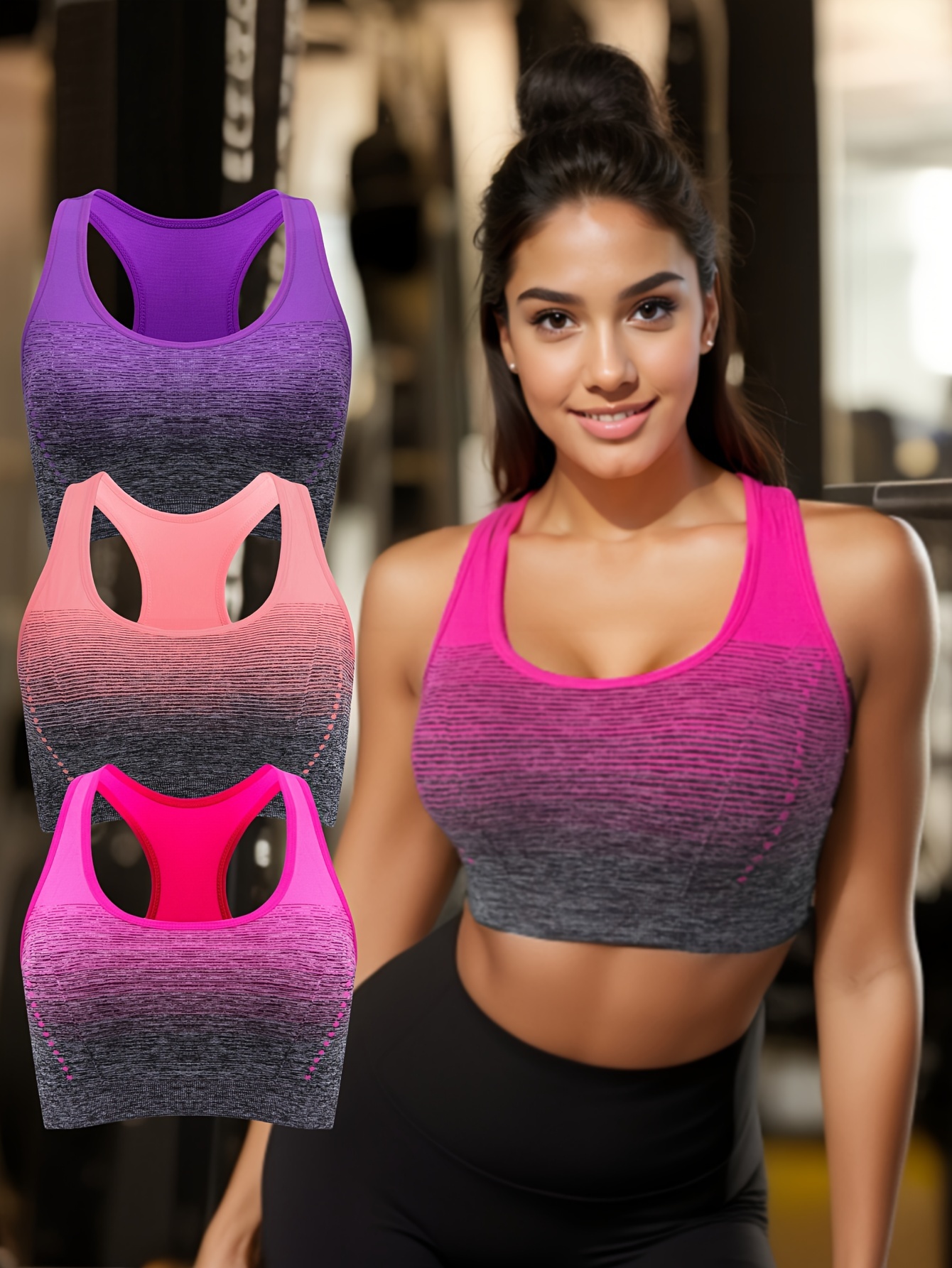 Ribbed Front Zipper Sports Bras Top Yoga Bras Women Shockproof Cutout  Workout Top Plus Size High Neck Athletic Bras - AliExpress