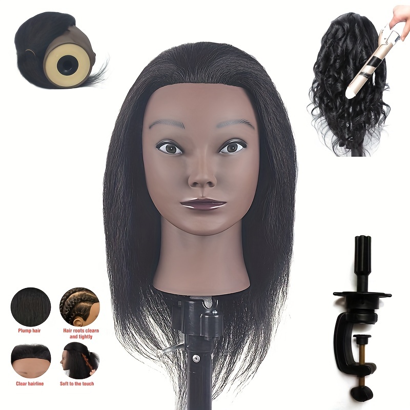 Afro Mannequin Head Manikin Cosmetology Doll Head 100% Human - Temu