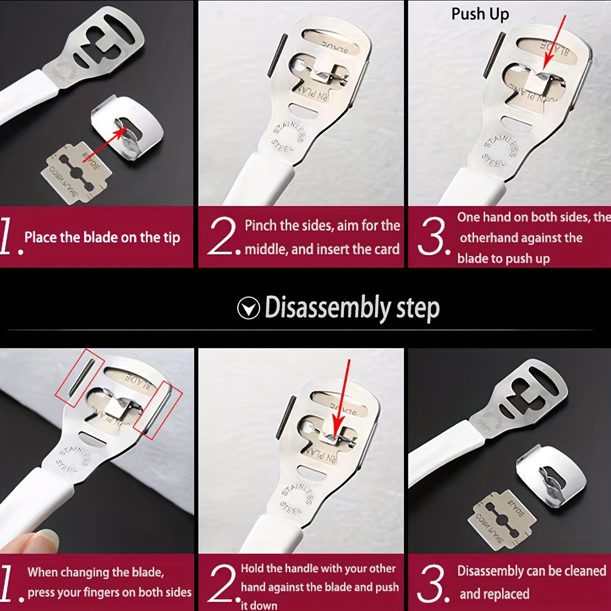 Stainless Steel Callus And Corn Foot Remover With 10 Blades