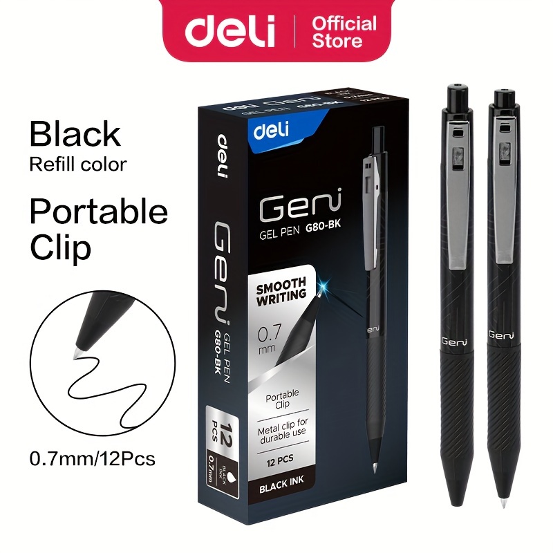 Ballpoint Gel Pens For Notes Taking Black Retractable Ball - Temu