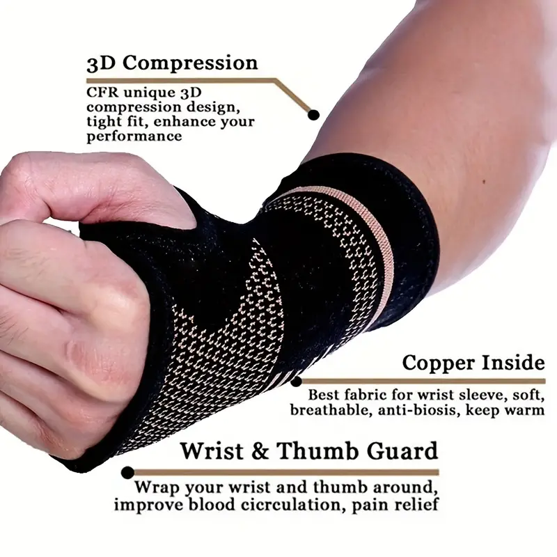 1pc lifting wrist straps professional wristband sports compression wrist guard arthritis brace sleeve supportive elastic palm hand glove details 4