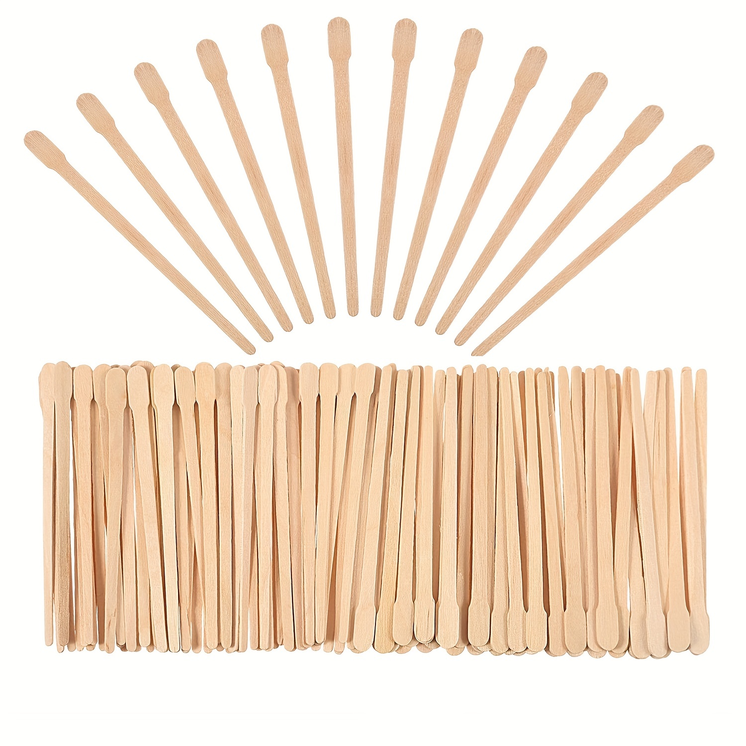  Bella Verde Wooden Wax Applicator Sticks and Non-Woven White  Wax Strips - Wooden Waxing Spatulas - Large - 400 count - Hair removal -  For Men - Women - Brazilian Eyebrow