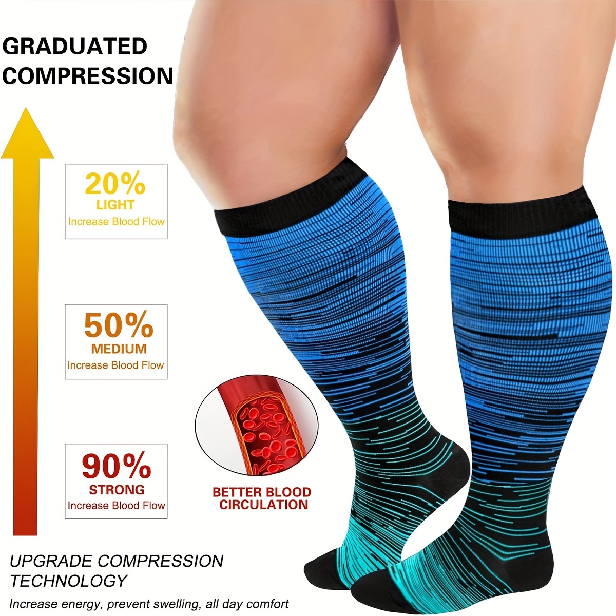 Women's Wide Calf Compression Socks That Help Blood Flow
