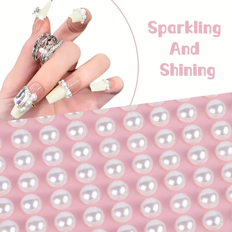 Hair Pearls Stick On Self Adhesive Pearls Stickers Stick On - Temu