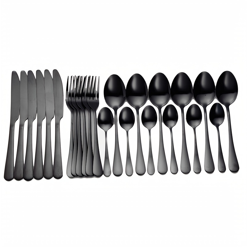 Christmas Black Stainless Steel Cutlery Silverware Pattern - Temu