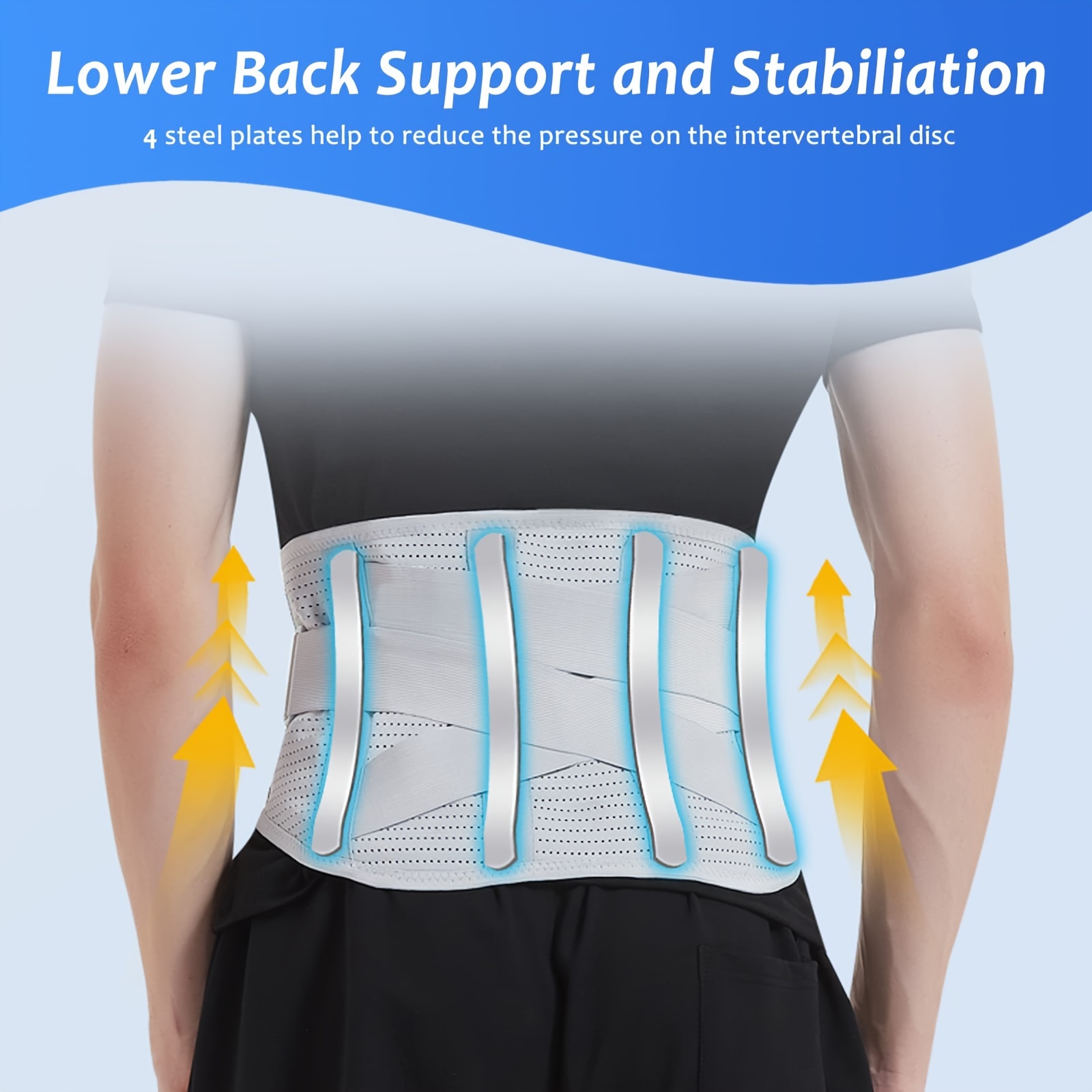 Back Braces for Lower Back Pain Relief with 6 Stays, Breathable Back  Support Belt for Men/Women for work , Anti-skid lumbar support belt with  16-hole Mesh for sciatica(L) 
