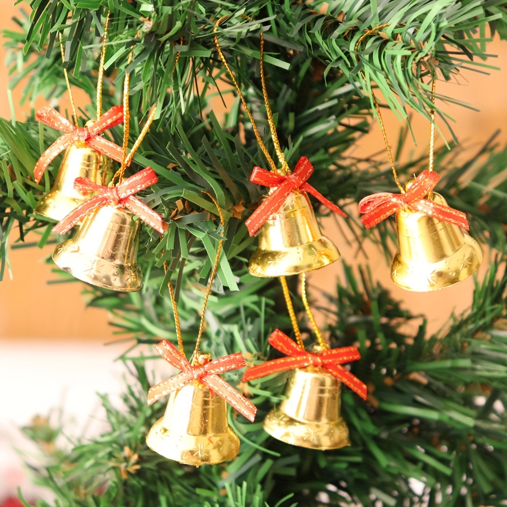 Cascabeles grandes con colgante de estrella hueca, 40mm, campanas de árbol  de Navidad, decoración de fiesta