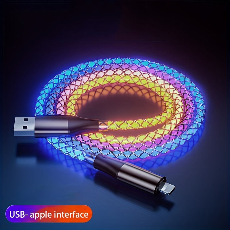 LED Light Up Charging Charger Cable USB Data Cord iPhone Android Type C  Phone