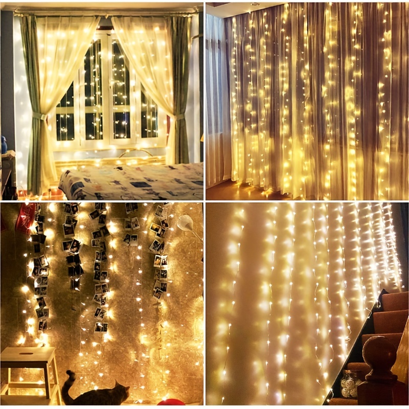 3m4m6m usb copper wire curtain string lights with remote string lights for indoor holiday christmas halloween wedding party birthday diy valentines day room garden fairy lights garland fairy lights yard details 2