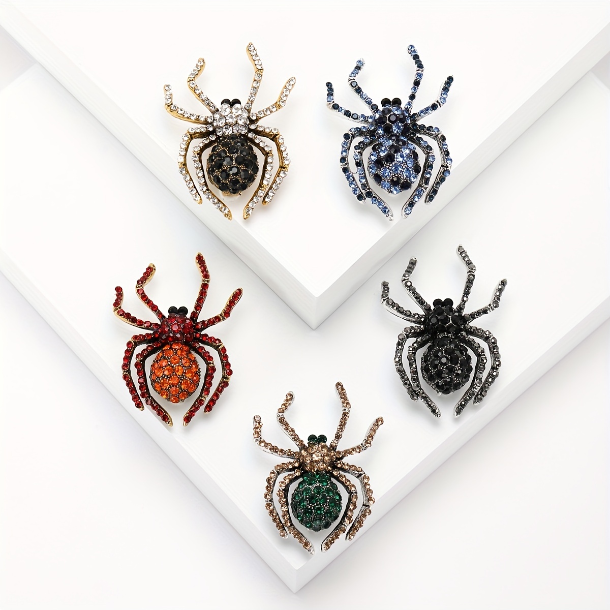 Vintage Style Spider Shape Alloy Brooch Pin Inlaid Colorful Shiny  Rhinestone Animal Theme Brooch Halloween Decoration Gift - Temu
