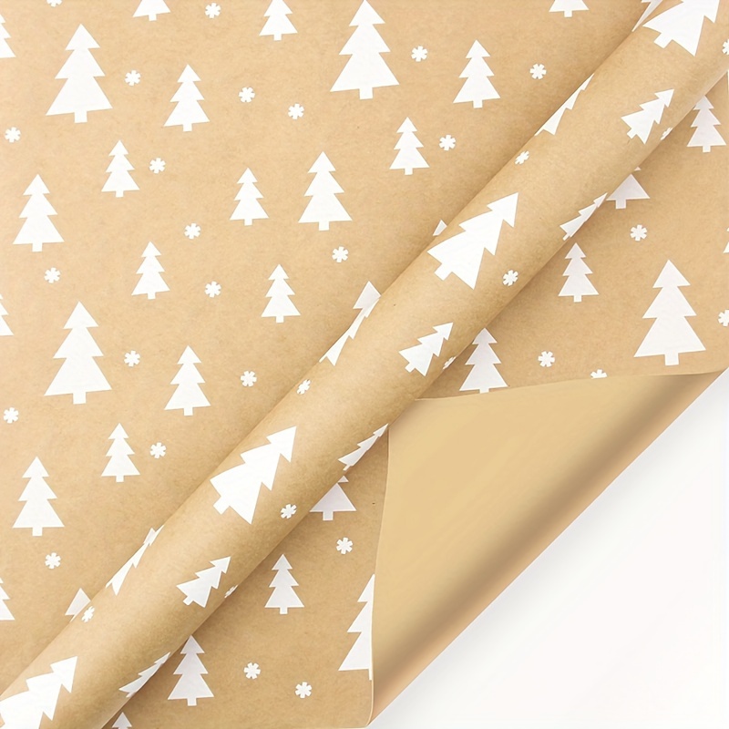 1 Set, Christmas Gift Wrapping Paper With Hemp Rope And Tape, 39.3717.32  Large Size Kraft Paper Can Be Used For Christmas Decoration, Gift Box, Cart