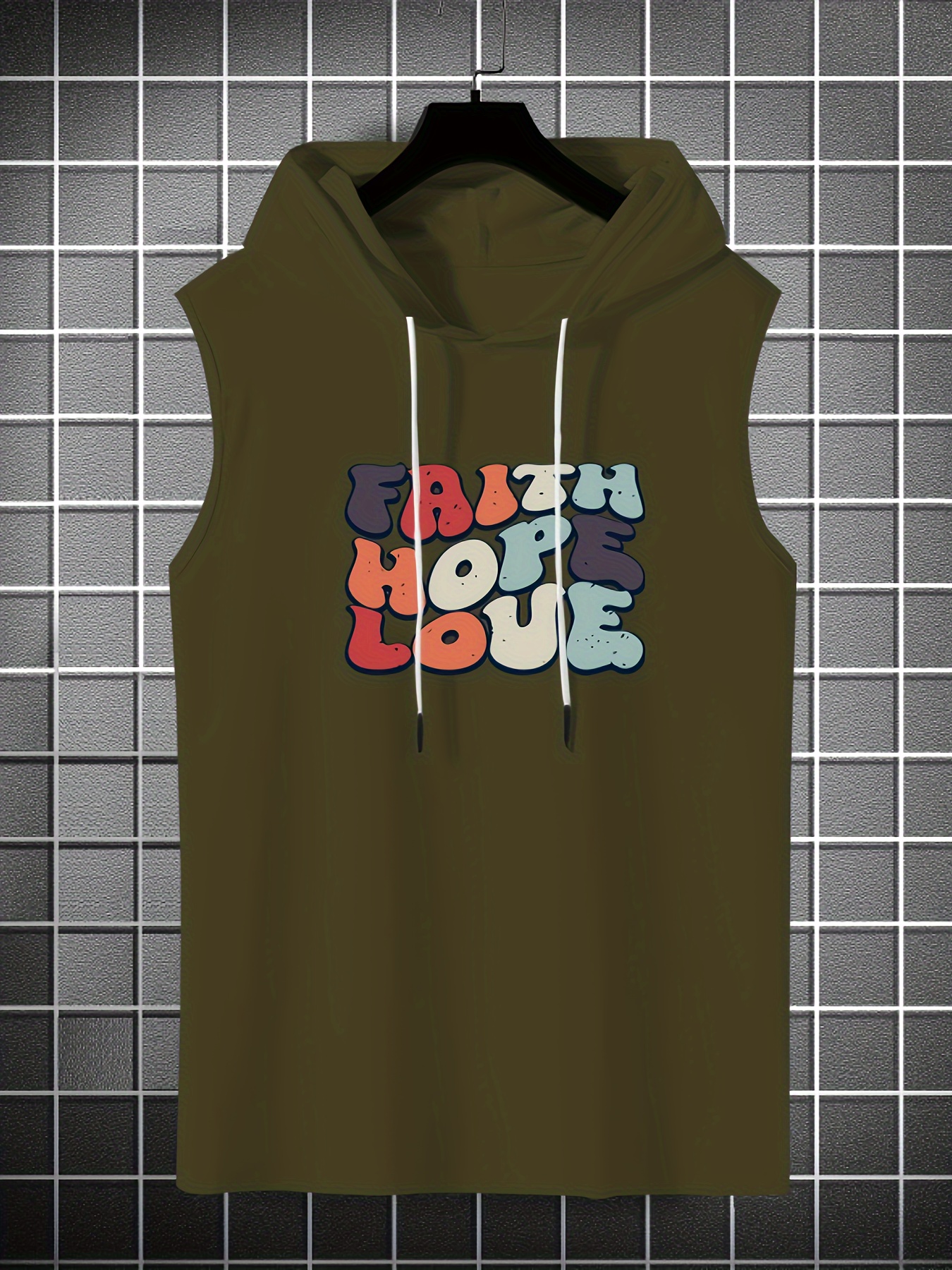 Men's Graphic Design Hooded Tank Top Casual Comfy Vest - Temu