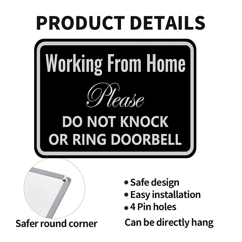 1pc Working From Home Sign Do Not Knock Or Ring Doorbell - Temu