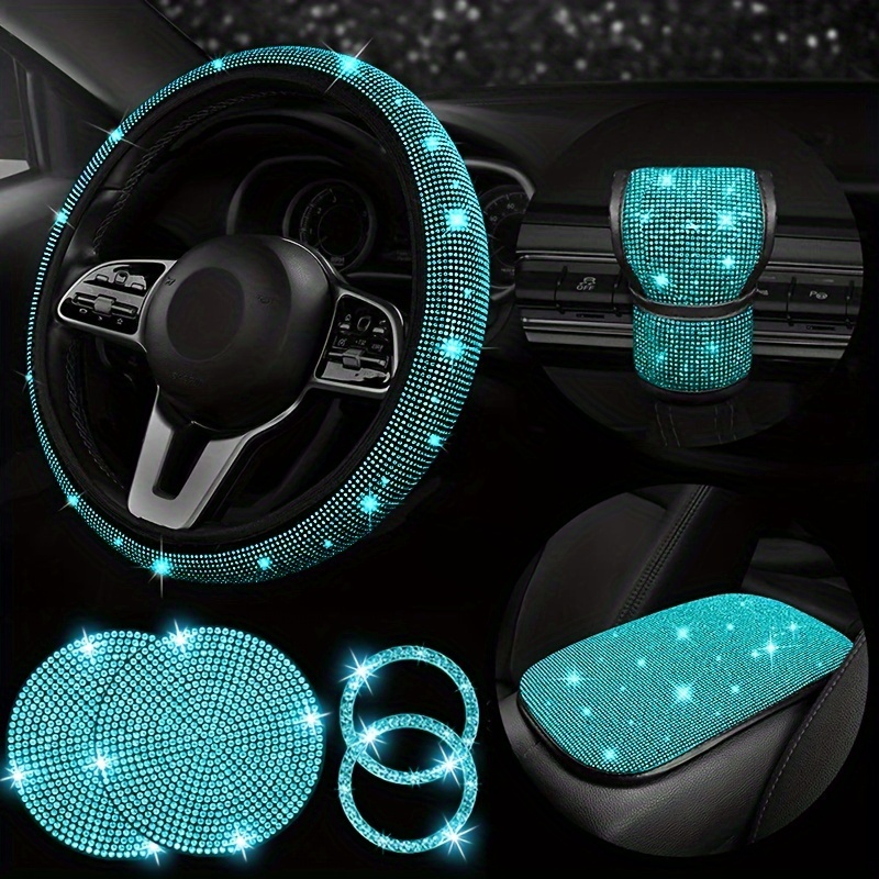 7pcs Bling Car Accessories Women Bling Steering Wheel Cover Bling Car  Coasters Bling Car Armrest Box Mat Ring Emblem Sticker Gear Shift Cover, Today's  Best Daily Deals