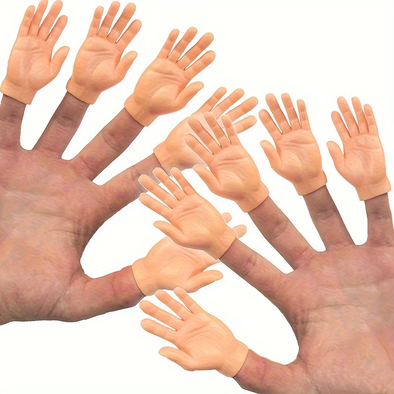 Marionnettes de doigts à mains minuscules Mini mains à doigts plats Mini  mains réalistes en caoutchouc Petites figurines Jouets amusants Doigts pour  s