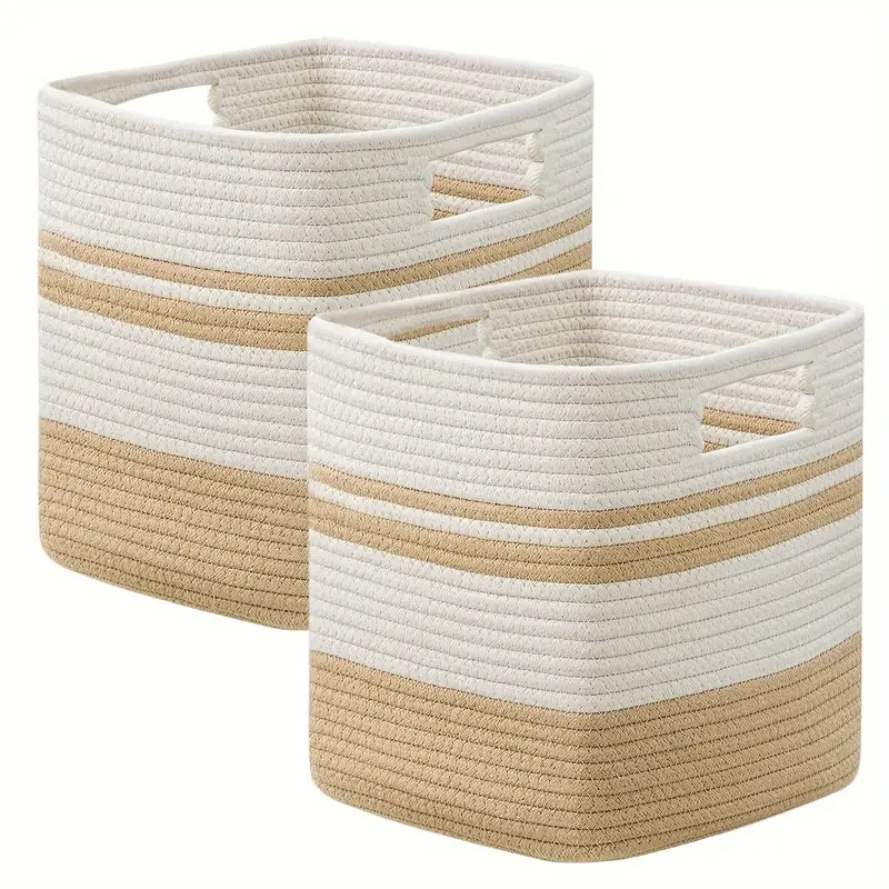 Rope Woven Baskets Storage Cubes Storage Baskets For - Temu