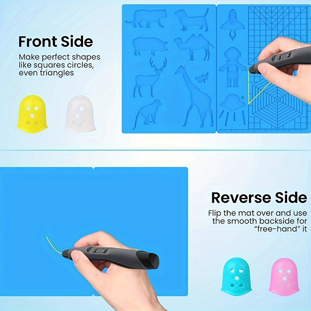 3D Pens Silicone Mat, 3D Pen Templates, 3D Pen Accessories Pad for