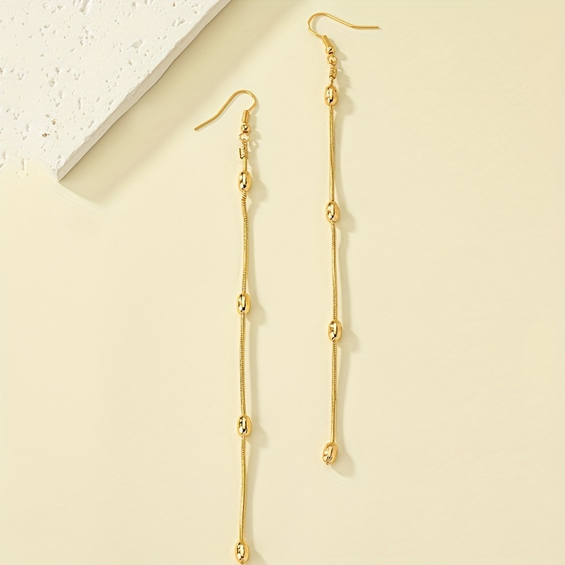 Geometric Tassel Dangle Earrings Chain Long Drop Earrings for Daily Wear
