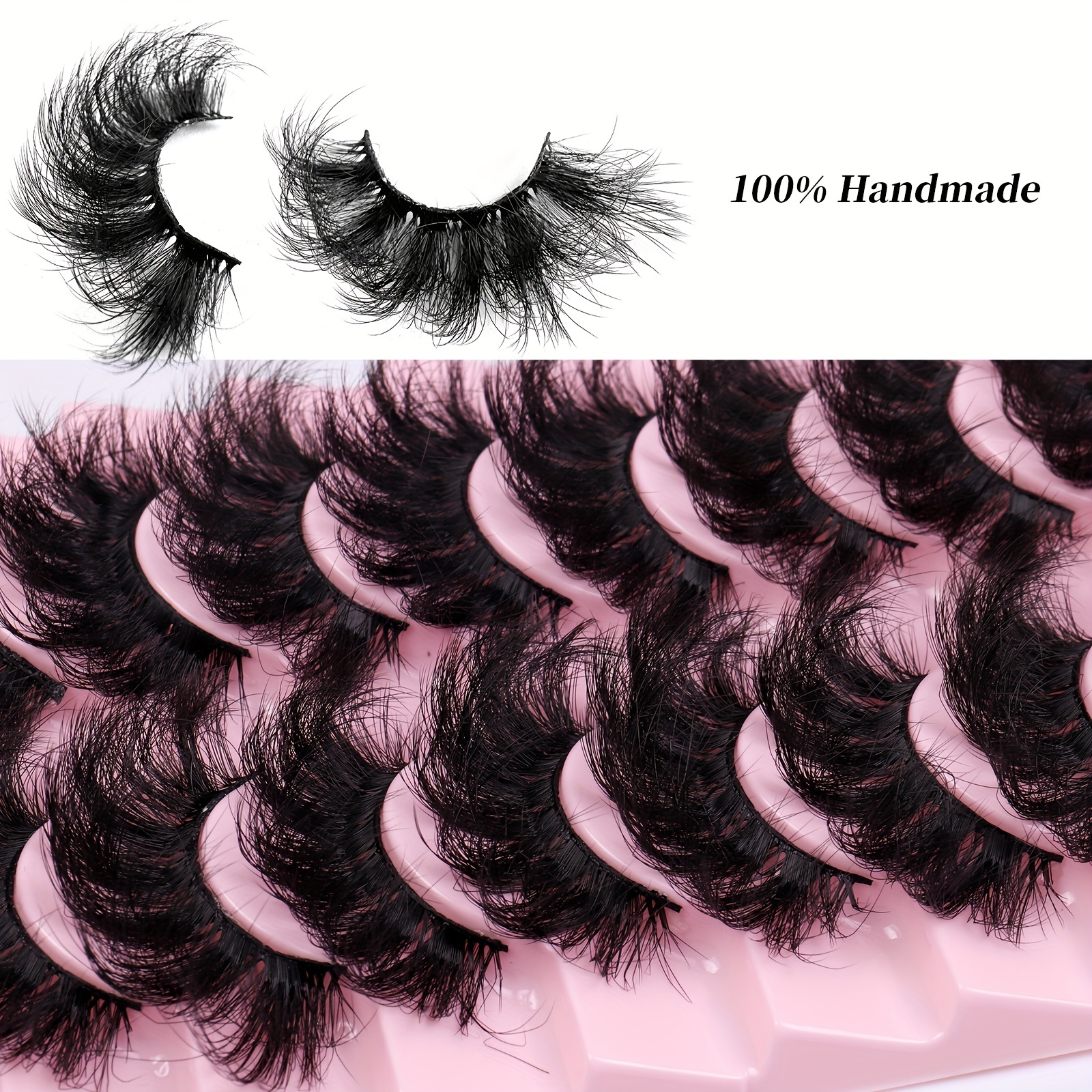 10 Pairs Thick Curling Messy Faux Mink False Eyelashes