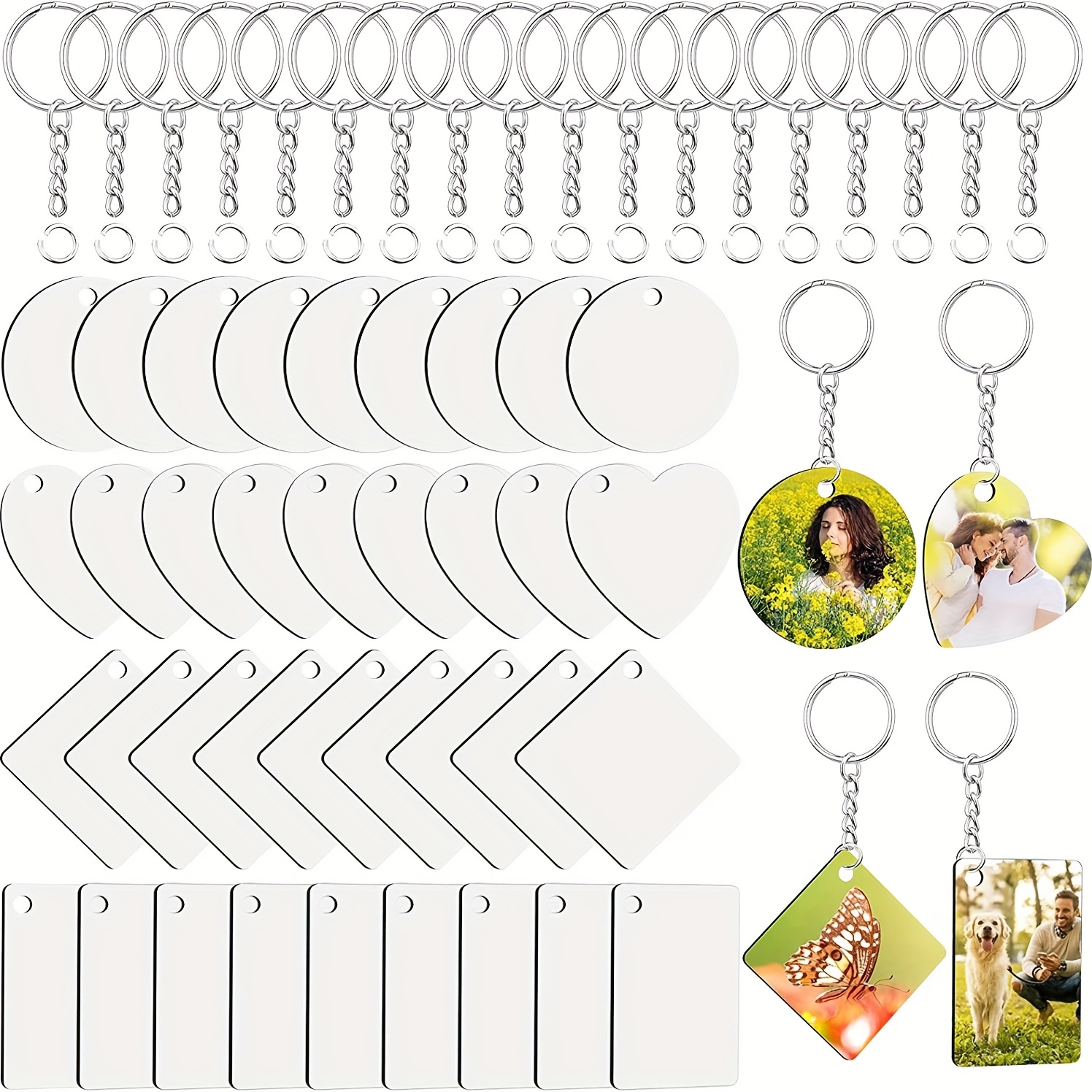 

108pcs Sublimation Blank Set - Double-sided Transfer Pendants For Diy Crafts & Decorations