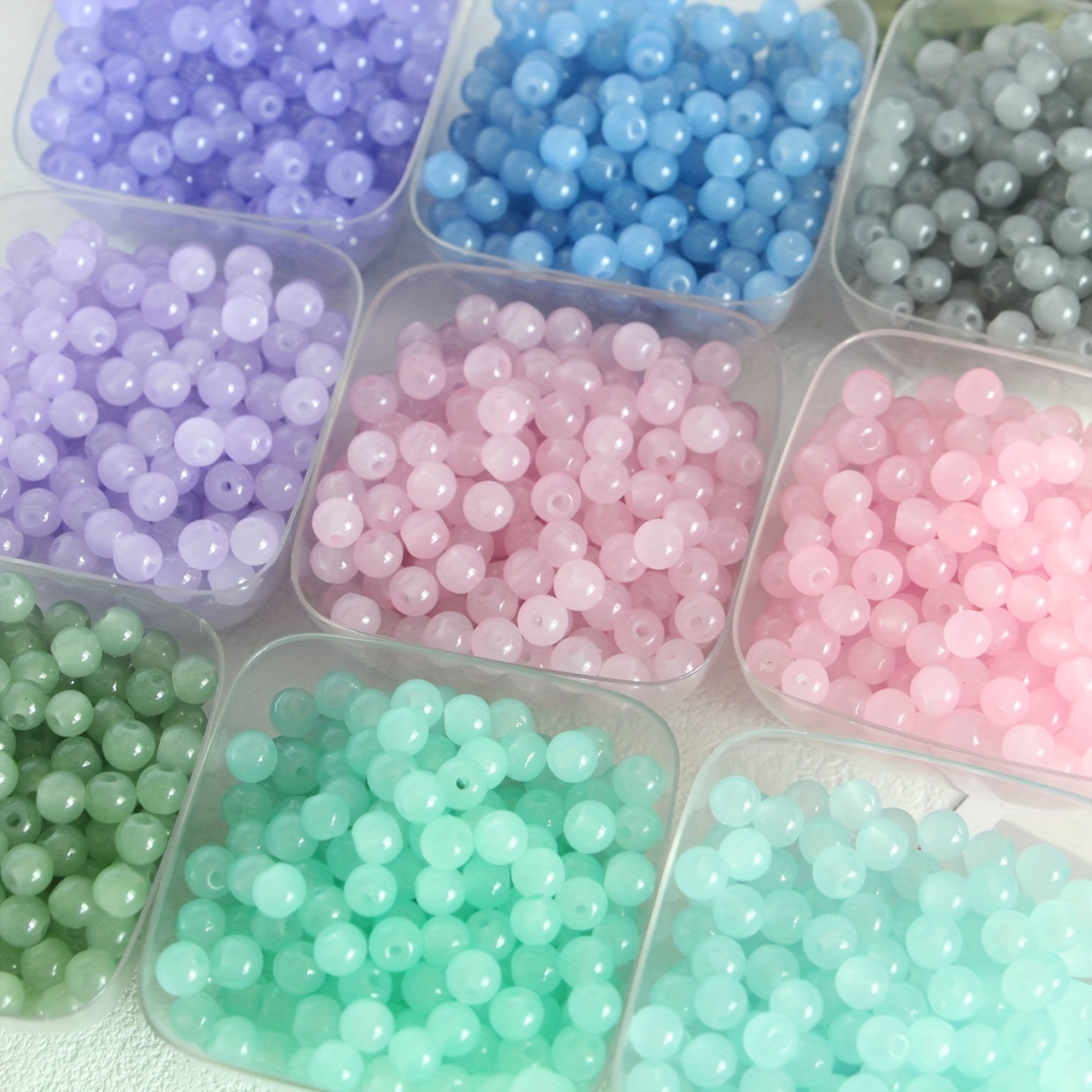 

140pcs 6mm Colorful Imitation Jade Glass Beads Round Loose Spacer Beads For Diy Bracelet Necklace Jewelry Making Accessories