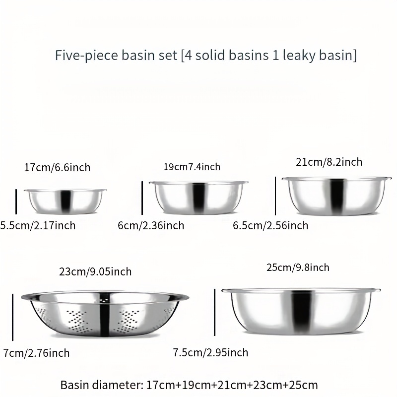 Stainless Steel Mixing Bowl And Basin, Food Grade Household Kitchen Cooking  Basin, Korean Style Rice Mixing, Baking, Egg Beating, Salad Basin, Kitchen  Gadgets, Kitchen Tools - Temu