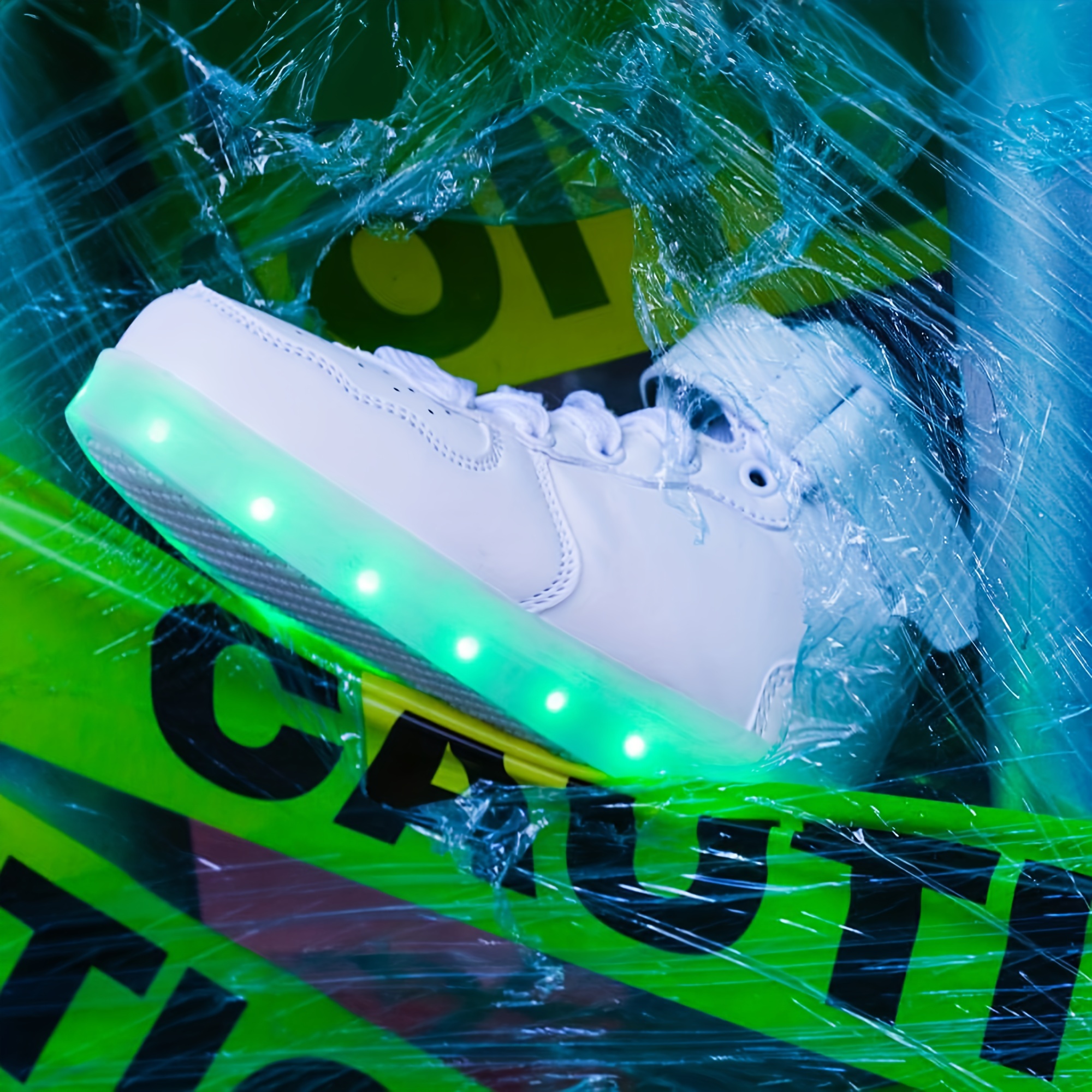 Casual High Top Skateboard Shoes With Usb Charging Light And - Temu