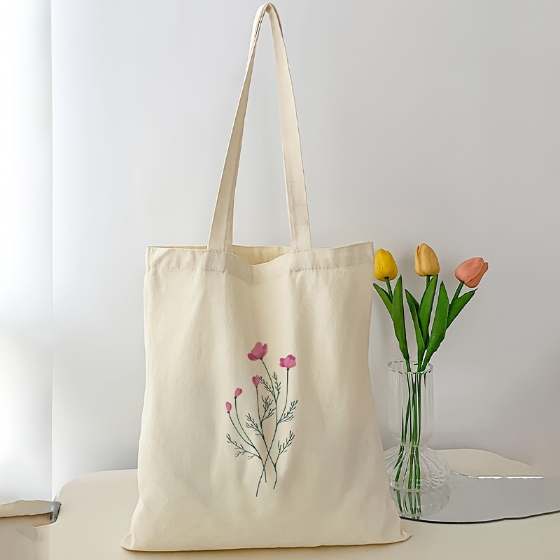 

Floral Print Tote Bag, Large Capacity Shoulder Bag, Women's Casual Handbag For Commute Shopping