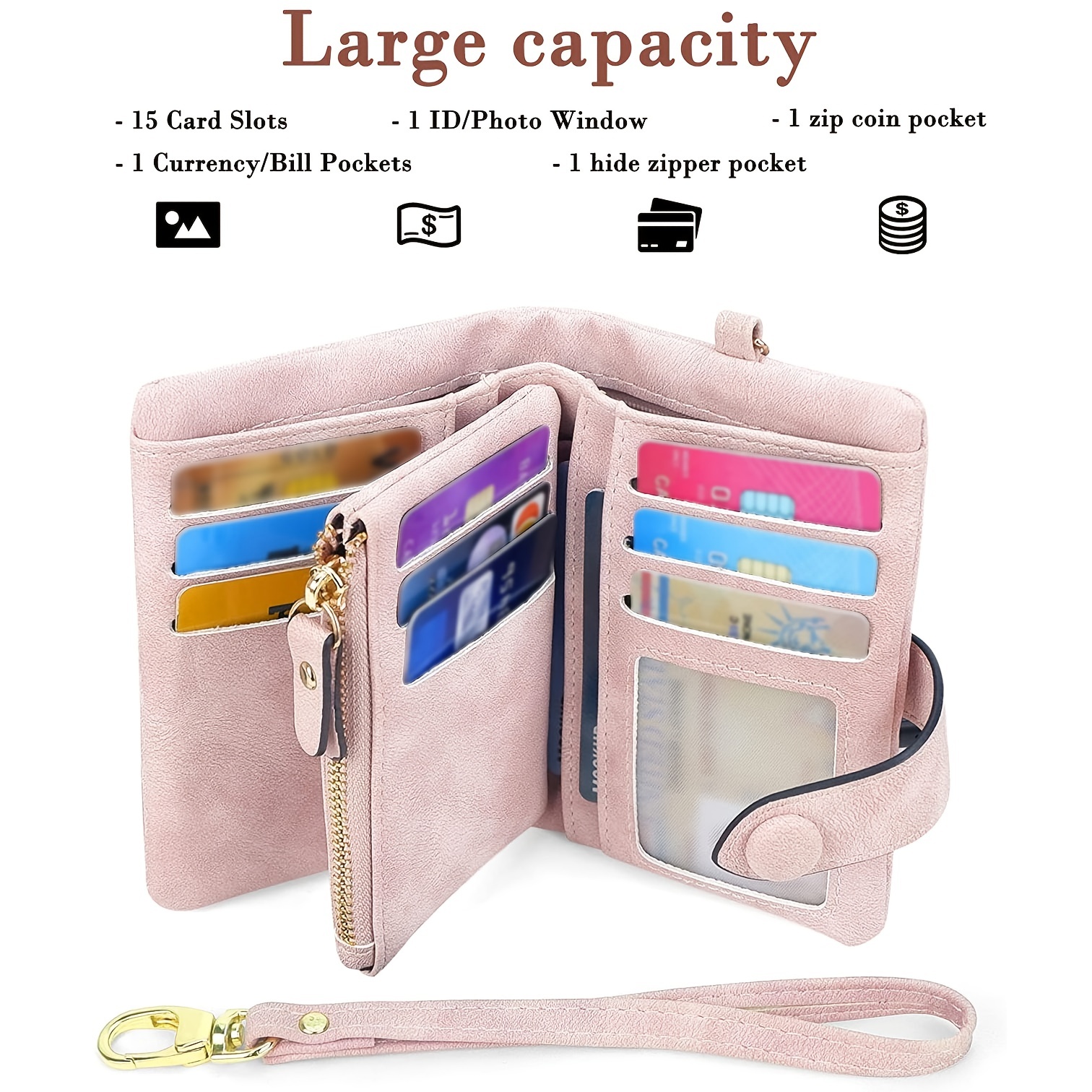 Classic Trendy Long Coin Purse, Faux Leather Multi Wallet, Large-capacity  Purse With Zipper - Temu Germany