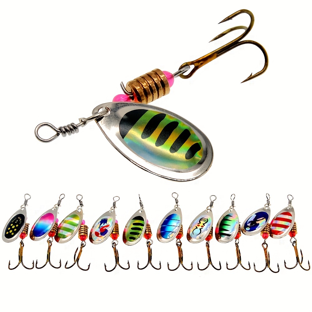 10pcs Fishing Lure Spinnerbait, Bass Trout Salmon Hard Metal Spinner Baits  Kit with 2 Tackle Boxes by Tbuymax : Sports & Outdoors 