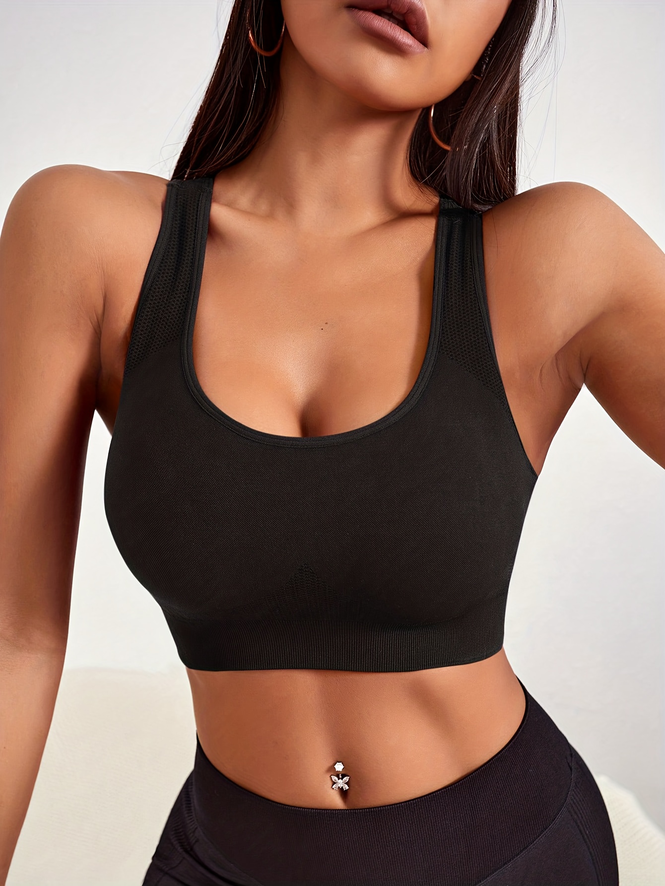 Zipper Racer Back Sports Bra Cut Out Breathable Push Up High - Temu Portugal