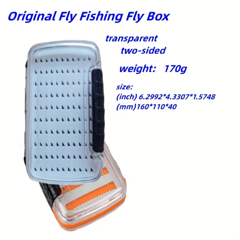 Portable Fly Fishing Box, Two-Sided Waterproof Easy Grip Foam Jig Fly Box,  Fishing Tackle Storage Equipment