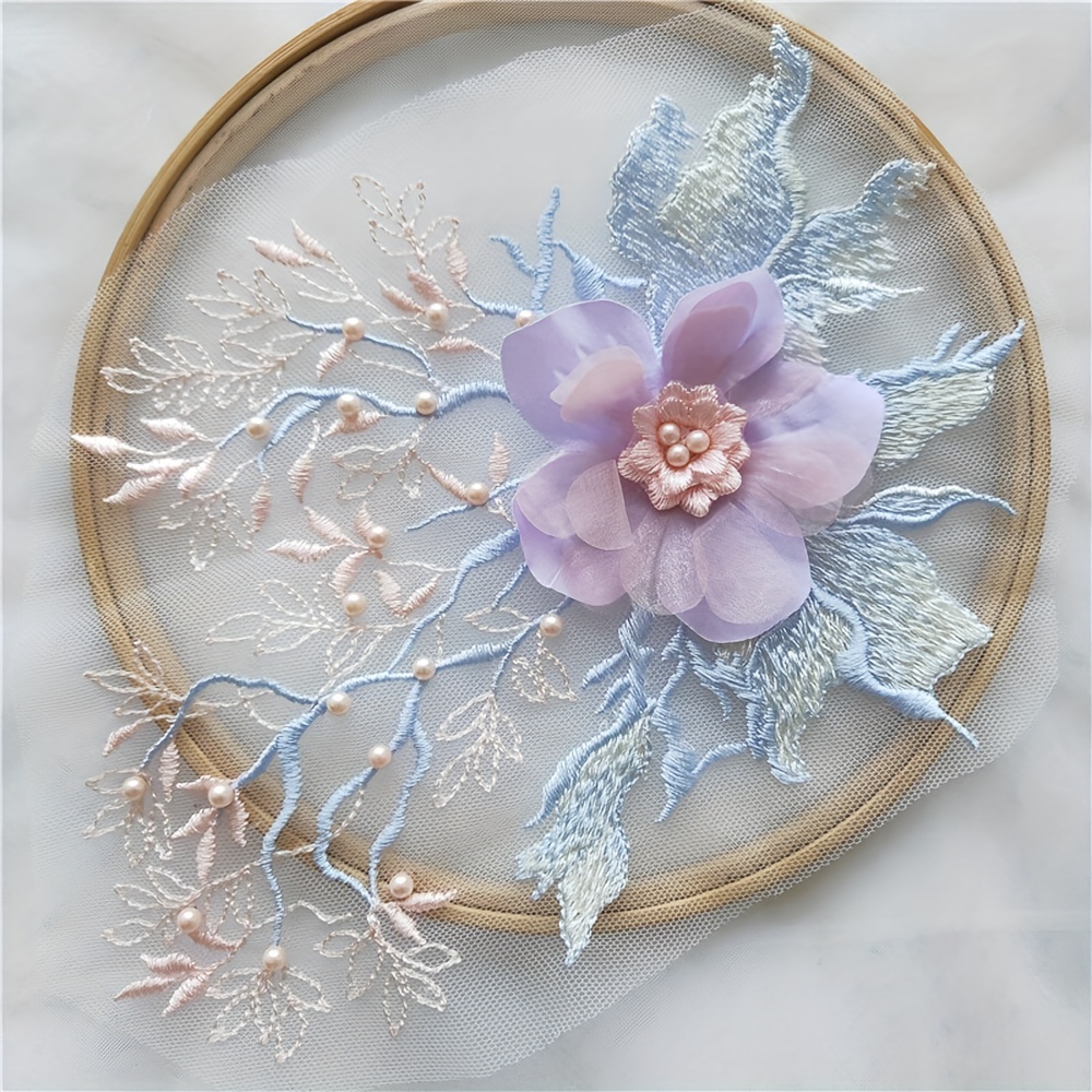 Multi color Embroidery Applique 3d Three dimensional Floral - Temu