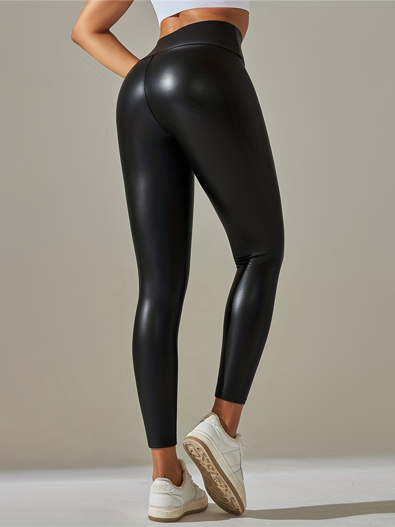 Sexy Faux Leather Plus Size Leather Leggings With Zipper Detail And Pocket  Mid Rise Solid Color Skinny Pants T221020 From Bailixi04, $18.38