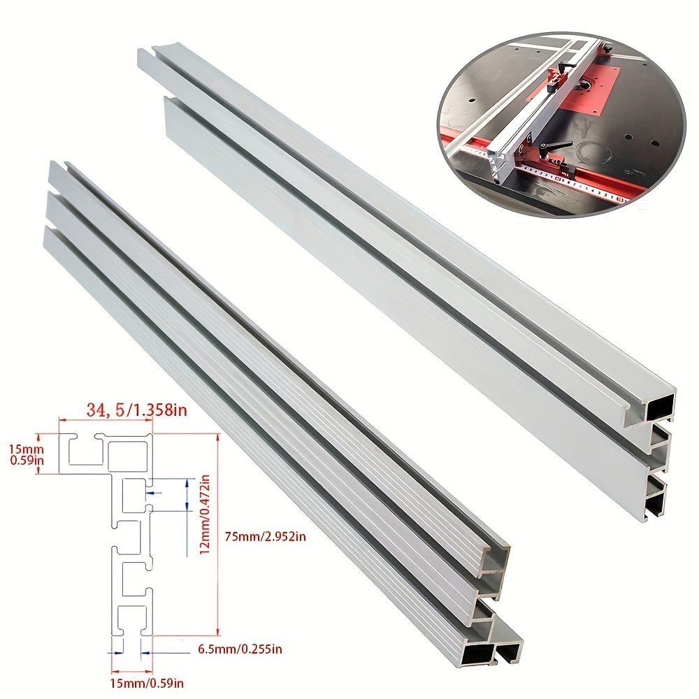 Aluminum Multi T-Track Fence Kit with T-slot Connector and Stopper  Woodworking T-Slot Sliding Bracket for Router Table Saw Table