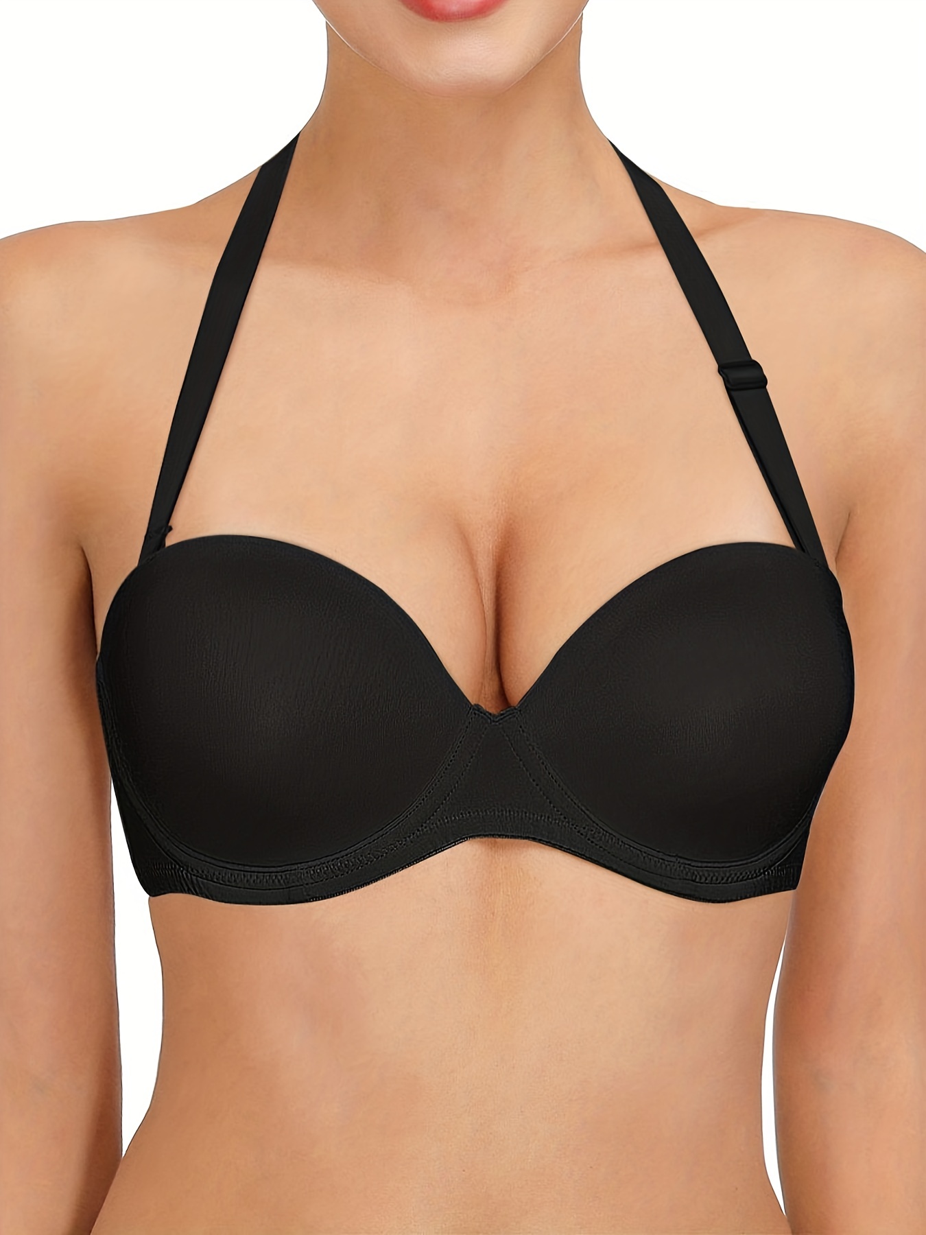 Women's Strapless Push-up Bra Convertible Multiway Supportive Bra Band With  Clear Straps