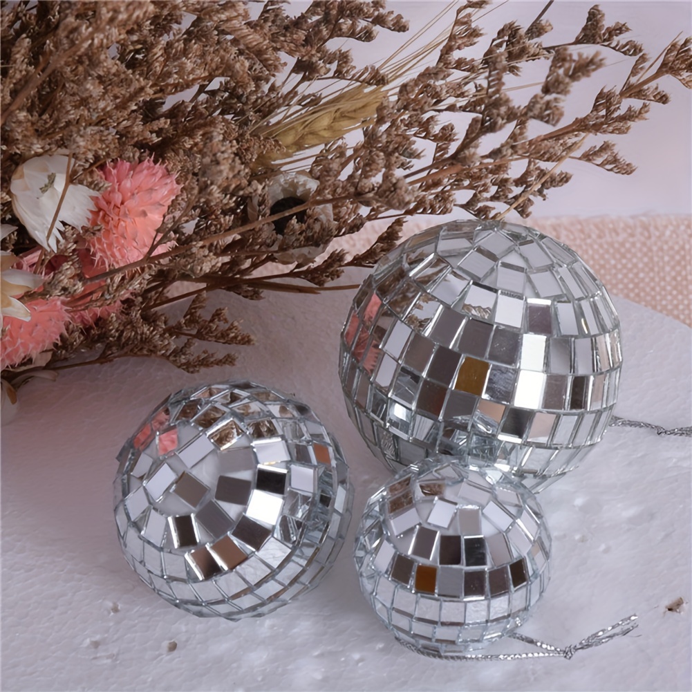 200 Pcs Disco Balls Ornament Mini Disco Balls Small Mirror Silver Hanging  Decorations Reflective Disco Ball for 70s Disco Themed Party Christmas Tree  Birthday Wedding (2, 1 Inch)