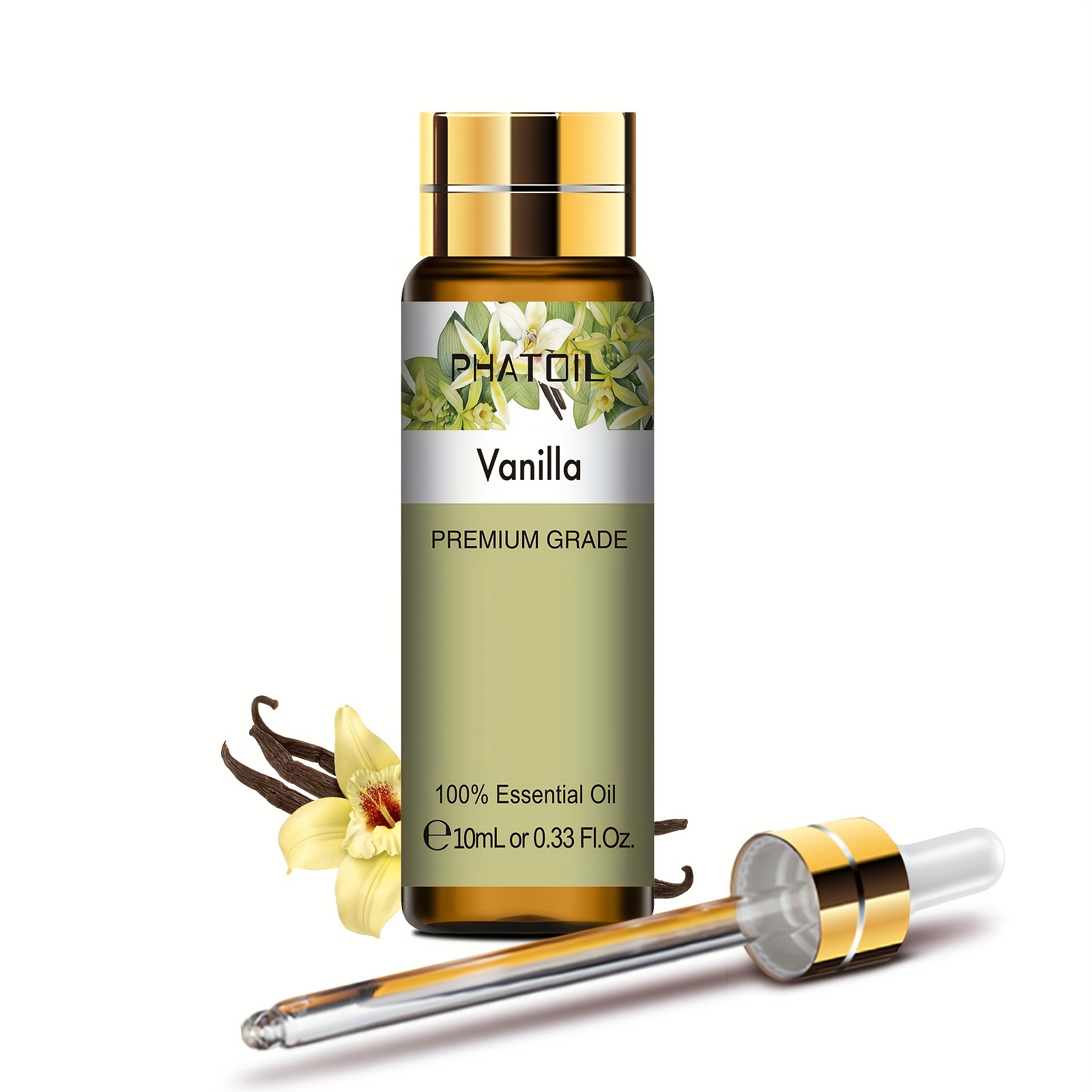 

1pc 10ml/0.33 Fl.oz Vanilla Essential Oils For Diffusers, Humidifiers, Soap Making