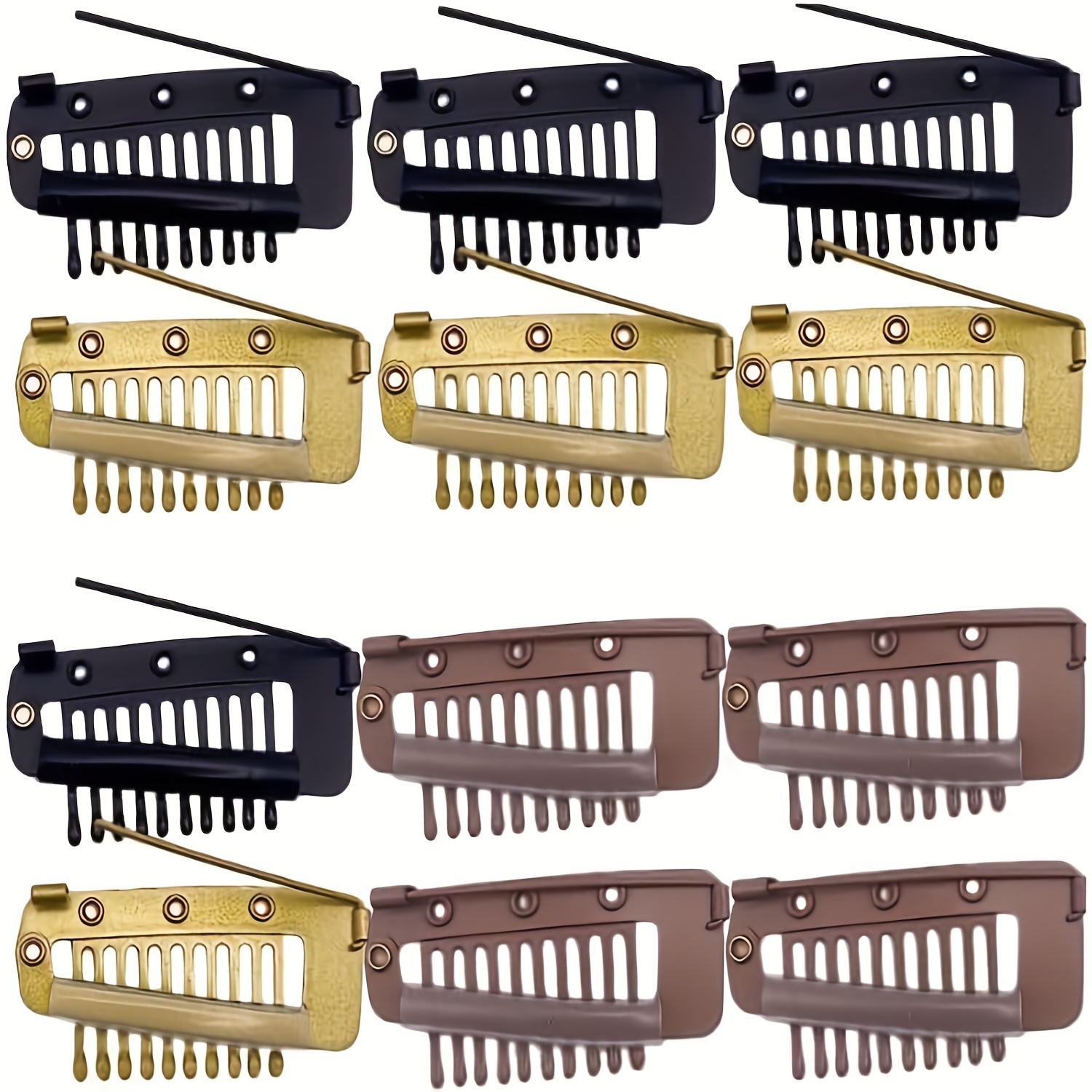 10pcs Hair Extension Clips, Chunni Clips With Safety Pins, Chunni Dupatta  Clips With Brooch Fixed Bb Clip