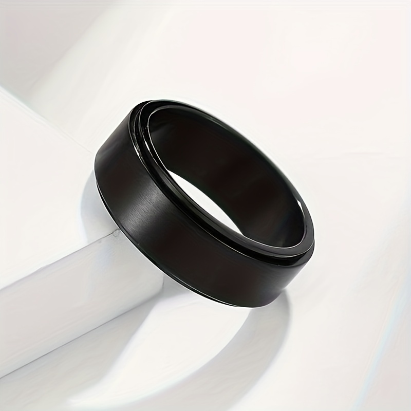 4pcs Stainless Steel Rotatable Rings Set - Great Wall Pattern